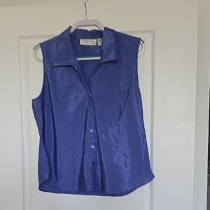 Giorgio Fiorelli Glossy Blue Sleeveless Top
